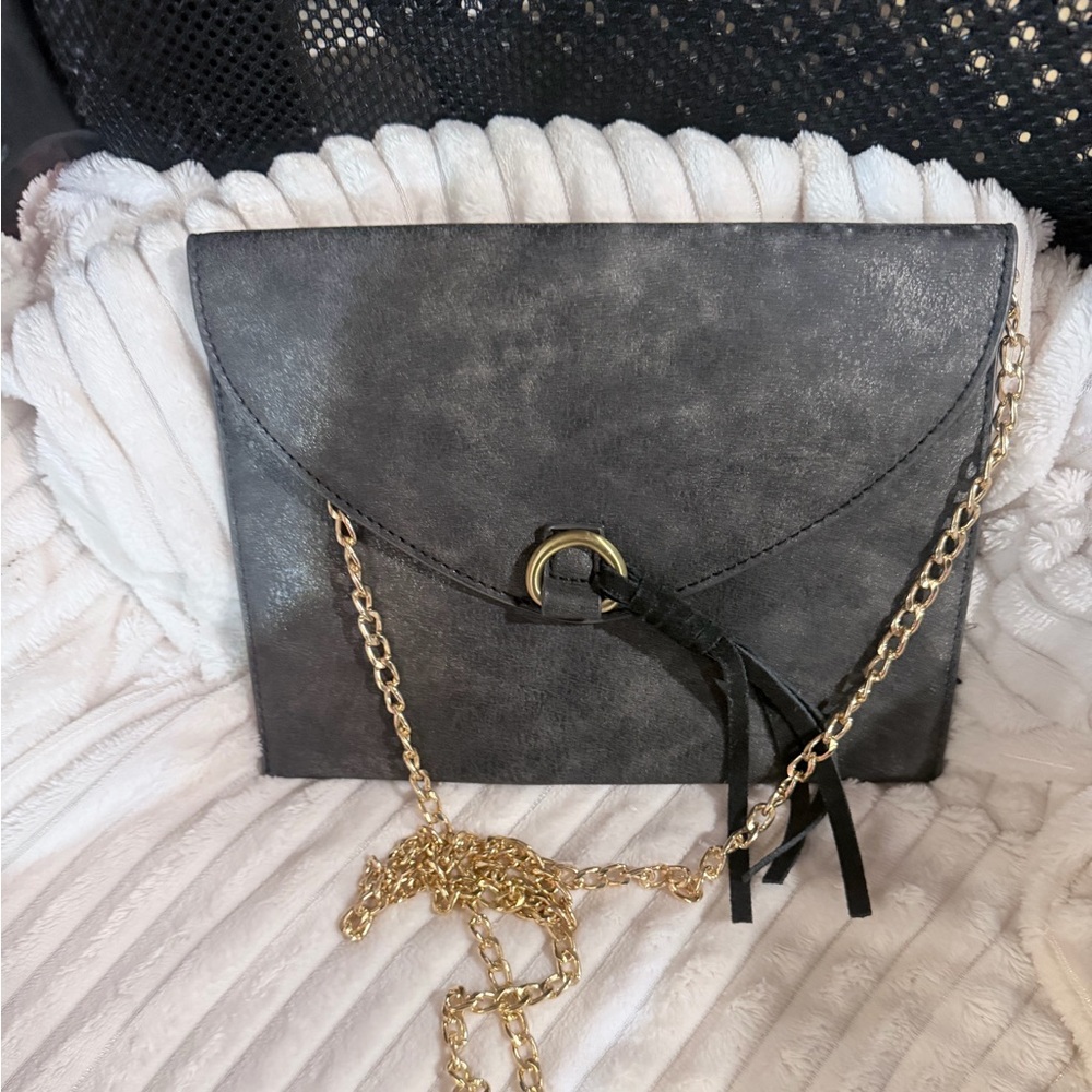 Anthropologie envelope clutch with chain